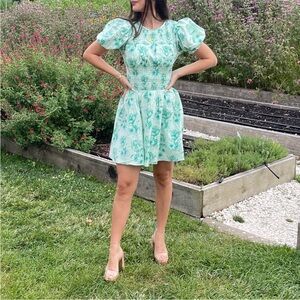 Sabo Skirt Smocked Floral Mini Dress XS